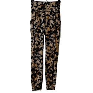Lululemon Invigorate Black Tan Tie Dye High-Rise Leggings Size Women's 2